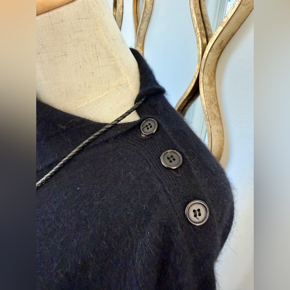 Jonathan Martin Black Wool Angora Knit Dress Travel Capsule Midi M - Picture 6 of 9
